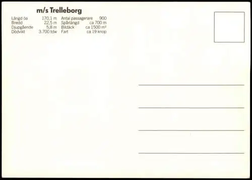 Ansichtskarte  Schiff Schifffahrt Fähre TS-Line MS Trelleborg 1980