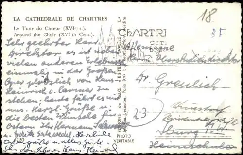CPA Chartres Kathedrale von Chartres Le Tour du Choeur 1960