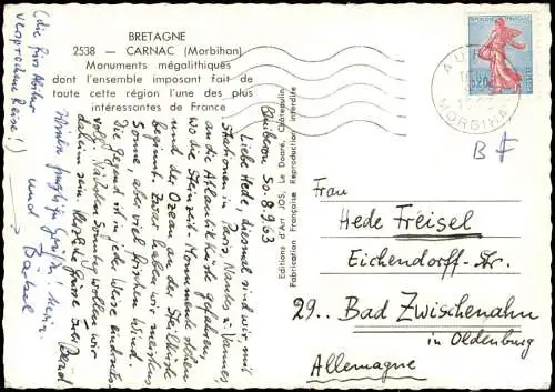 Carnac Panorama-Ansicht mit Felsen, Monuments mégalithiques 1963
