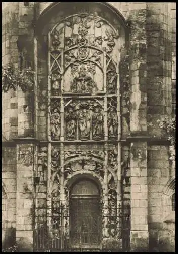 Schloßchemnitz Chemnitz Astwerkportal mit plastischer   Schloßkirche 1972