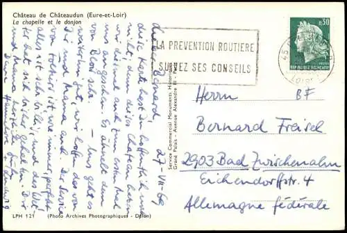CPA Châteaudun Chateau (Schloss) Chapelle Kapelle 1969