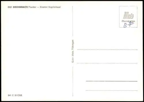 Ansichtskarte Bronnbach-Wertheim Innenansicht Kloster Kapitelsaal 1960