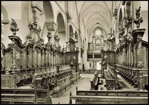Ansichtskarte Bronnbach-Wertheim Innenansicht Abteikirche Chorgestühl 1960