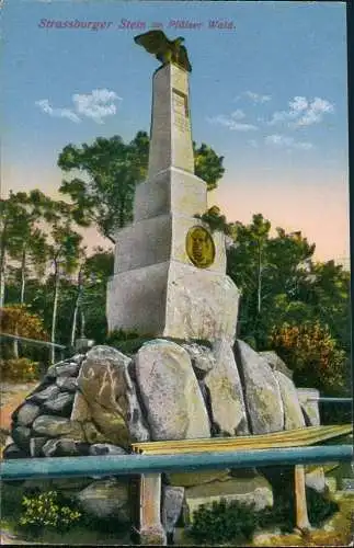 Ansichtskarte Edenkoben Strassburger Stein Pfälzer Wald Siegesdenkmal 1910