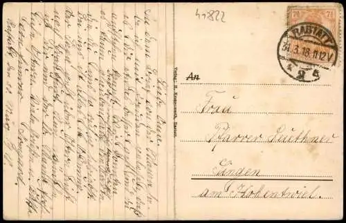 Ansichtskarte Rastatt Schloß Rastatt Eingang 1918