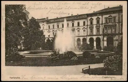 Ansichtskarte Karlsruhe Friedrichsplatz 1924