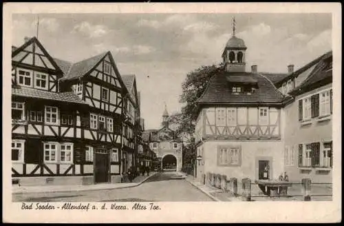 Ansichtskarte Bad Sooden-Allendorf Altes Tor Fachwerkhäuser 1938