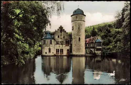 Ansichtskarte Mespelbrunn Schloß Mespelbrunn i. Spessart (Castle) 1958