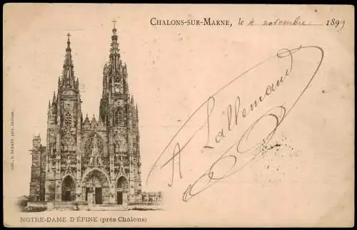Chalons-sur-Marne Châlons-en-Champagne Kirche Eglise Notre-Dame 1899