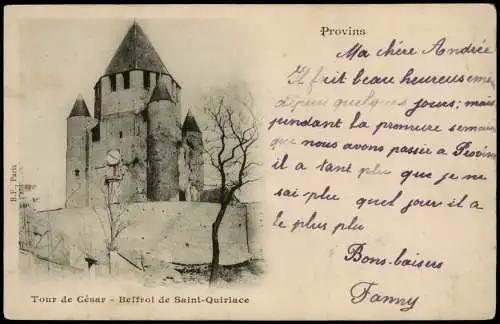CPA Provins Tour de César - Beffroi de Saint-Quiriace 1901