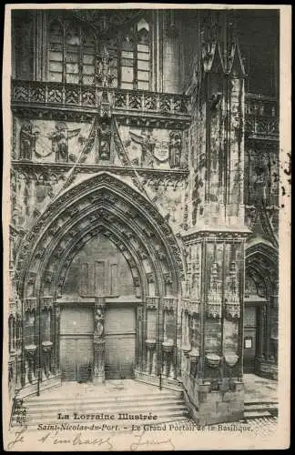 CPA Saint-Nicolas-du-Port Le Grand Portail de la Basilique. 1905