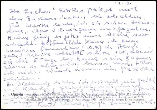 Postcard Oppeln Opole Historische Zeichnung der Stadt 1988