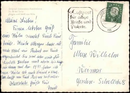 Ansichtskarte  Scherzkarte Siebenstern Tünnes und Schäl aus Köln 1959
