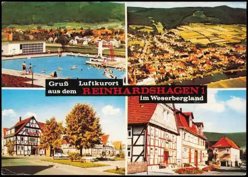 Ansichtskarte Reinhardshagen 4 Bild Luftaufnahme Stadt Schwimmbad 1973/0000