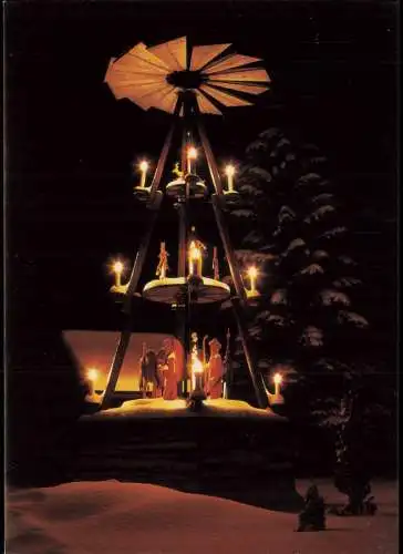 Crottendorf (Erzgebirge) Pyramide von Crottendorf im Advent 1990