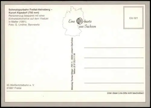 Malter-Dippoldiswalde Schmalspurbahn Freital-Hainsberg - Kurort Kipsdorf,  1995