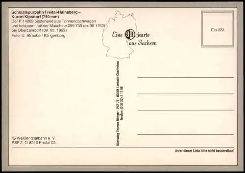Schmalspurbahn Freital-Hainsberg-Kipsdorf bei Obercarsdorf 1992
