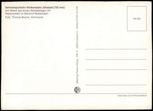 Schmalspurbahn Wolkenstein-Jöhstadt Reiseverkehr im Bahnhof Wolkenstein 1990