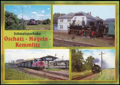Mehrbild-AK Schmalspurbahn Oschatz-Mügeln Kemmlitz Hp Altoschatz-Rosenthal 1990