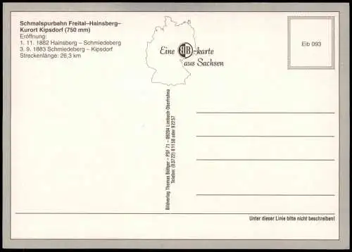 Schmalspurbahn Freital-Hainsberg-Kurort Kipsdorf (Mehrbildkarte) 1985