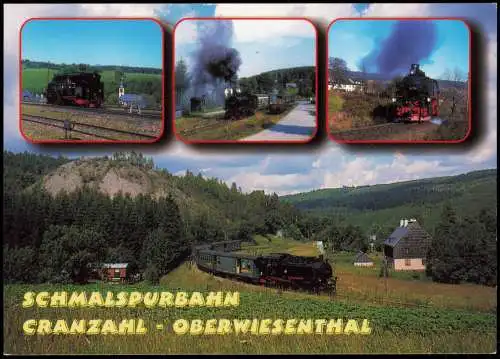 Eisenbahn & Lokomotiven Mehrbildkarte mit Bahnhof Cranzahl 1990