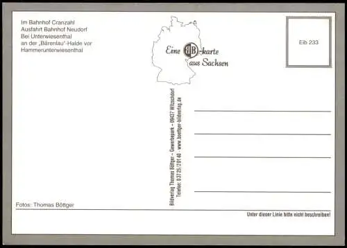 Eisenbahn & Lokomotiven Mehrbildkarte mit Bahnhof Cranzahl 1990