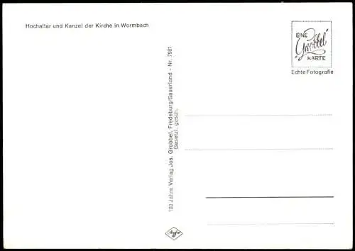 Ansichtskarte Wormbach-Schmallenberg Hochaltar und Kanzel der Kirche 1965
