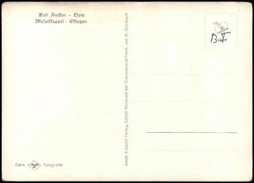 Ansichtskarte Aachen Aachener Dom Mosaikkuppel Oktogon 1950