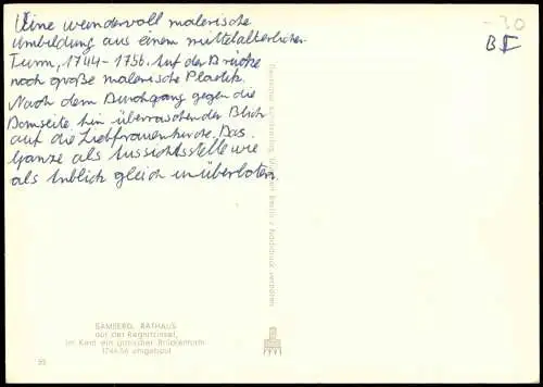 Ansichtskarte Bamberg RATHAUS auf der Regnitzinsel 1950
