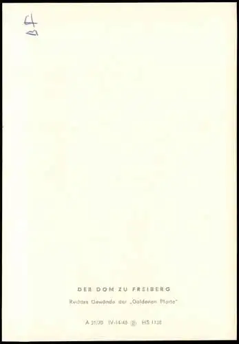 Freiberg (Sachsen) Dom St. Marien Rechtes Gewände der „Goldenen Pforte" 1970