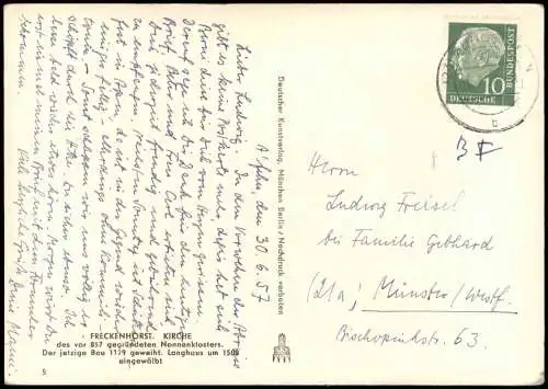 Freckenhorst Stiftskirche Kirche Nonnenkloster Innenansicht 1957