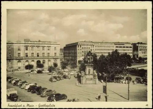 Frankfurt am Main Goetheplatz Parkplatz mit Autos u.a. VW Käfer 1956