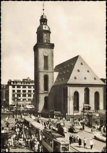 Frankfurt am Main Katharinenkirche, Tram Straßenbahn Haltestelle 1955