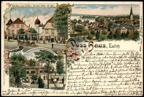 Ansichtskarte Litho AK Eutin Gruss aus Voss Haus Restaurant Totale 1902