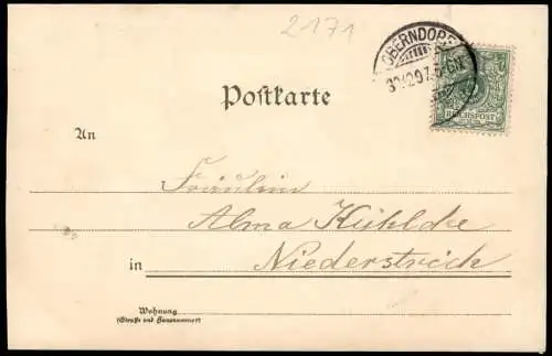 Litho AK Oberndorf-Osten (Oste) Mühle Fähre Hotel Pfarrhaus Gruss aus 1897