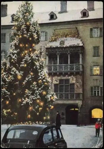 Ansichtskarte Innsbruck Goldenes Dachl mit Christbaum 1958