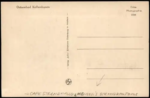 Ansichtskarte Kellenhusen (Ostsee) Cafe Strandhalle - Fotokarte 1930