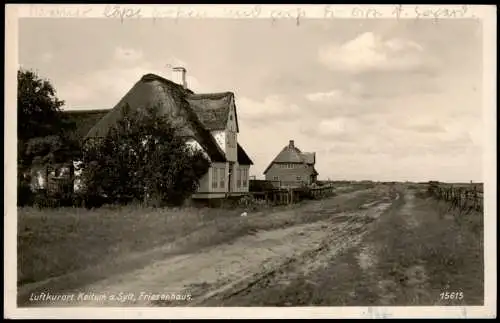 Ansichtskarte Keitum (Sylt) Altfriesisches Haus Foto 1948 gel. Bi-Zone Band