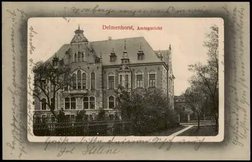 Ansichtskarte Delmenhorst Demost Amtsgericht 1912 Passepartout