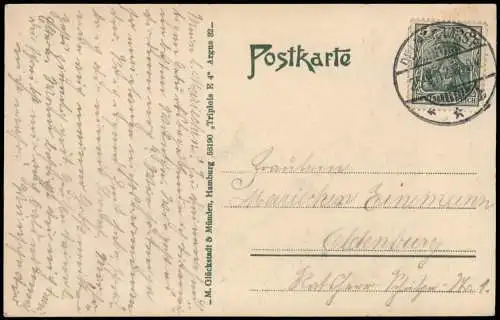 Ansichtskarte Delmenhorst Demost Amtsgericht 1912 Passepartout