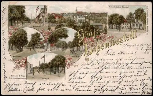 Litho AK Hohenwestedt Gruss aus Straßen Markt 1899   LK Rendsburg Eckernförde