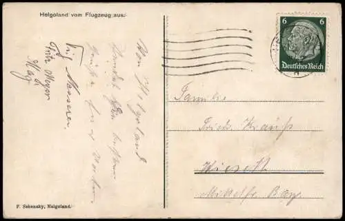 Ansichtskarte Helgoland (Insel) Luftbild 1938