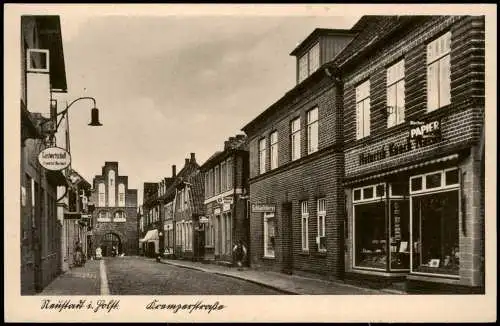 Ansichtskarte Neustadt (Holstein) Straßenpartie Geschäfte Gasthaus 1928