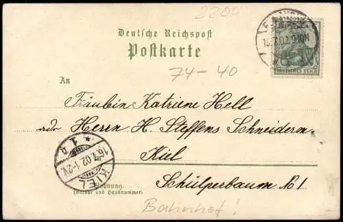 Ansichtskarte Litho AK Elmshorn Cafe Stadt Bahnhofsplatz Gruss aus... 1902