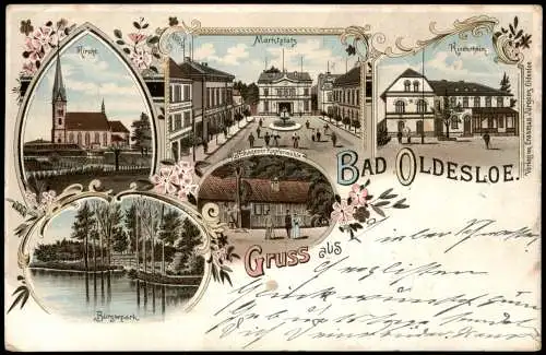 Ansichtskarte Bad Oldesloe Gruss aus Markt Kinderheim Kupfermühle 1899