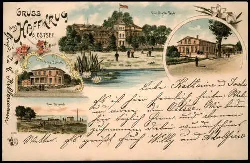 Litho AK Haffkrug-Scharbeutz Gruss aus Villa Schutt Elizabeth Bad 1901