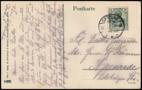 Ansichtskarte St. Peter-Ording Villen an der Straße 1912