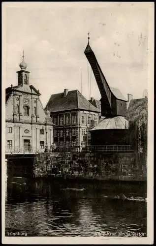Ansichtskarte Lüneburg Kran am Lünertor 1935