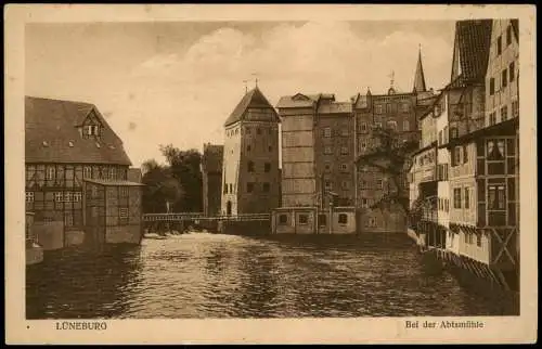 Ansichtskarte Lüneburg Bei der Abtsmühle 1918