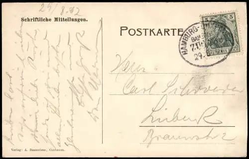 Ansichtskarte Cuxhaven Strandleben, Deichpromenade. 1907  gel. Bahnpoststempel